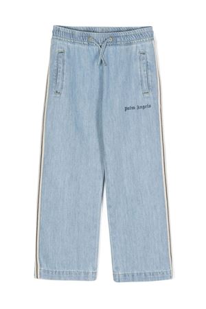 pantalone in cotone blu PALM ANGELS KIDS | PBYB003S24DEN0014545